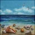 Muscheln und Meer; Acryl auf Leinwand;
30 x 30 cm;
verkauft